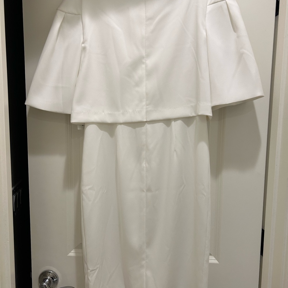 Harper Drop-Shoulder Popover-Bodice Stretch Crepe Dress size 8